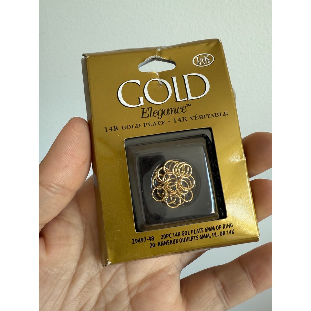 Cousin Gold Elegance Open Jump Rings 6mm Gold 14K Gold Plate Jewelry Making 20pc